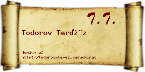 Todorov Teréz névjegykártya